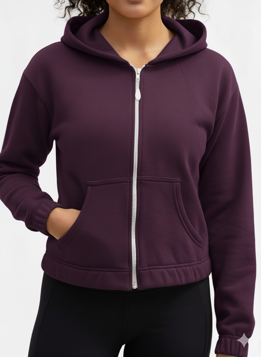 CROPPED ELASTICIZED HOODIE JACKET